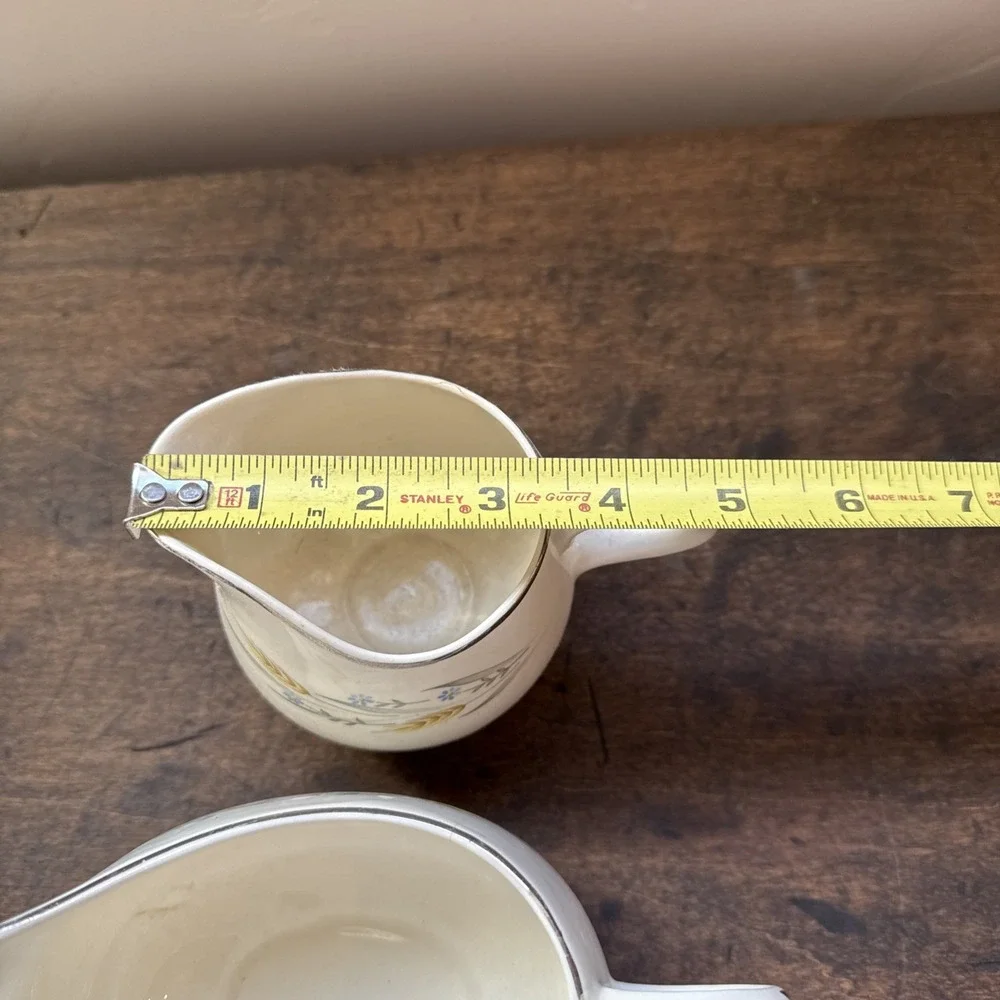 Vintage Homer Laughlin Cavalier Eggshell SOMERSET Wheat China Creamer Gravy Boat - Picture 10 of 11